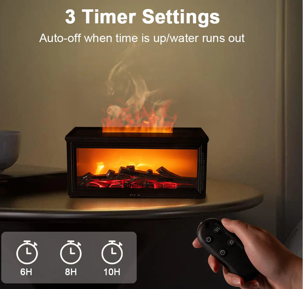 Aroma humidifier with fire effect – essential oil diffuser with remote control