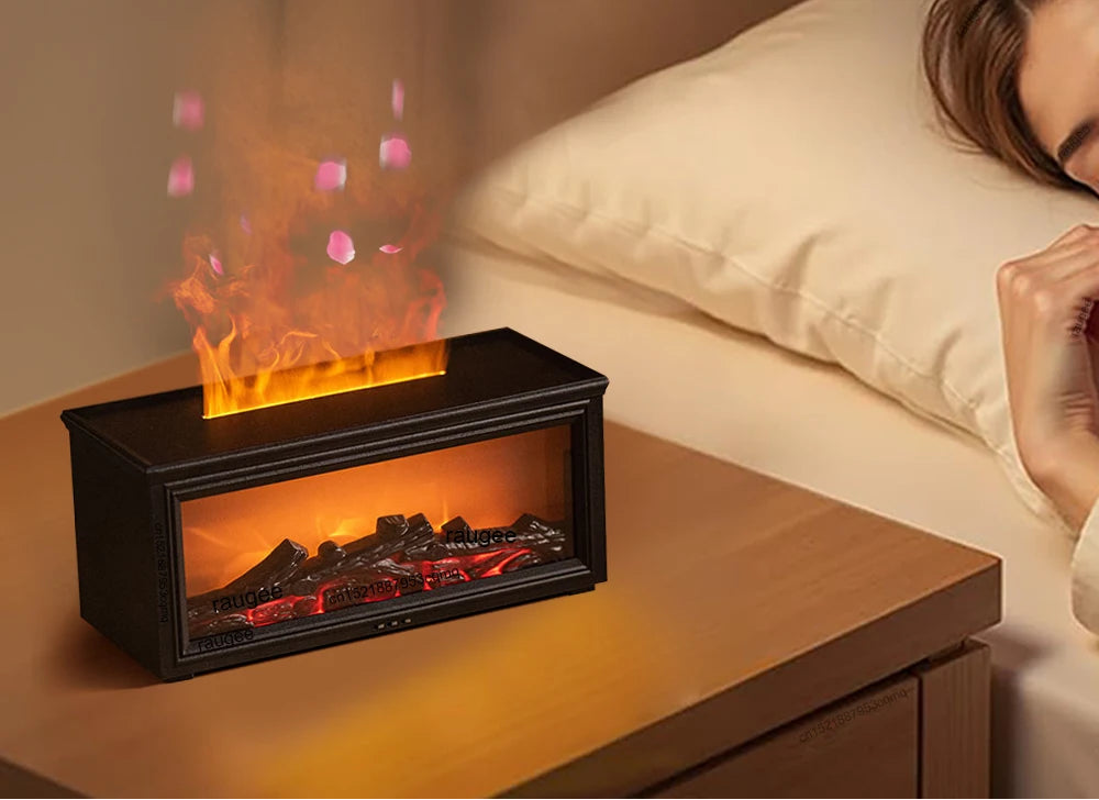 Fire-effect Aroma diffuser 280 ml with remote &amp; timer