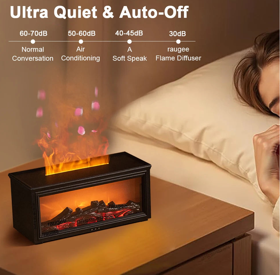 Aroma humidifier with fire effect – essential oil diffuser with remote control