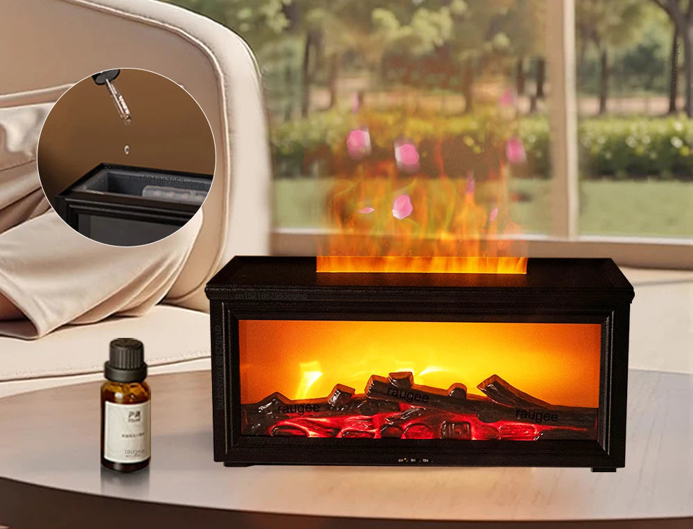 Aroma humidifier with fire effect – essential oil diffuser with remote control