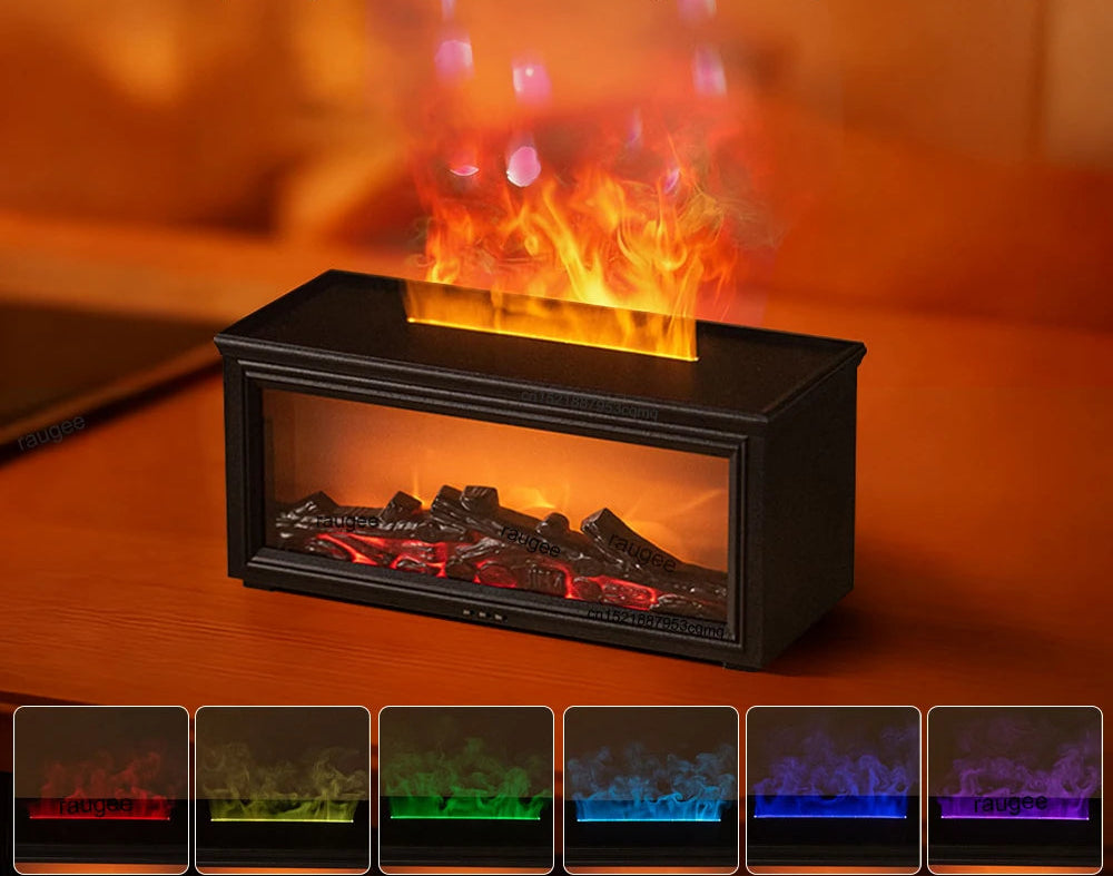 Aroma humidifier with fire effect – essential oil diffuser with remote control