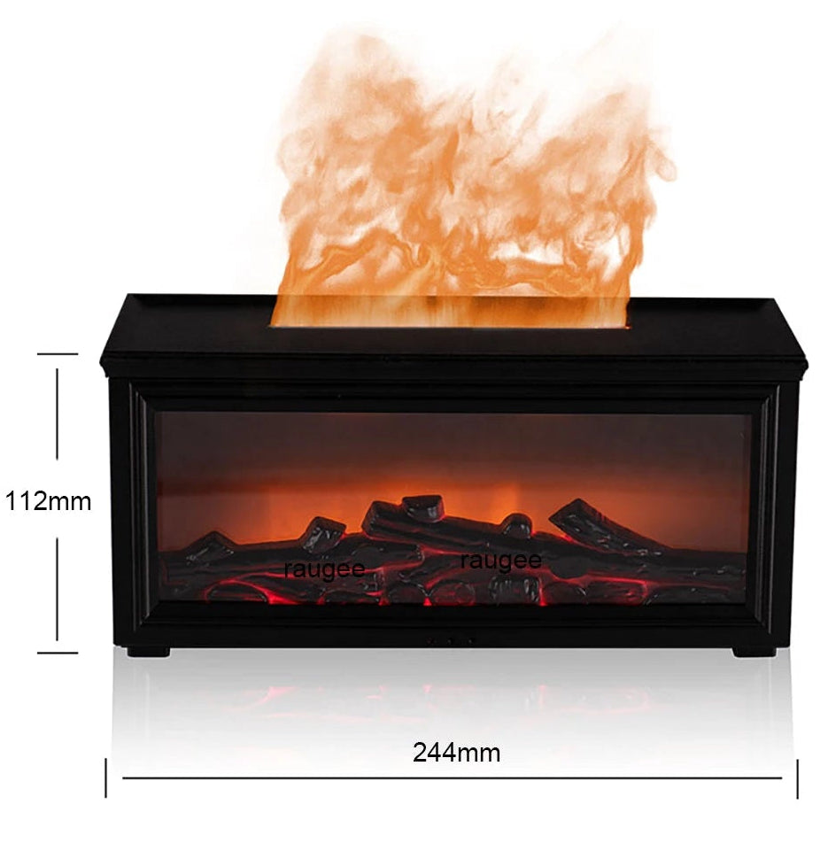 Fire-effect Aroma diffuser 280 ml with remote &amp; timer