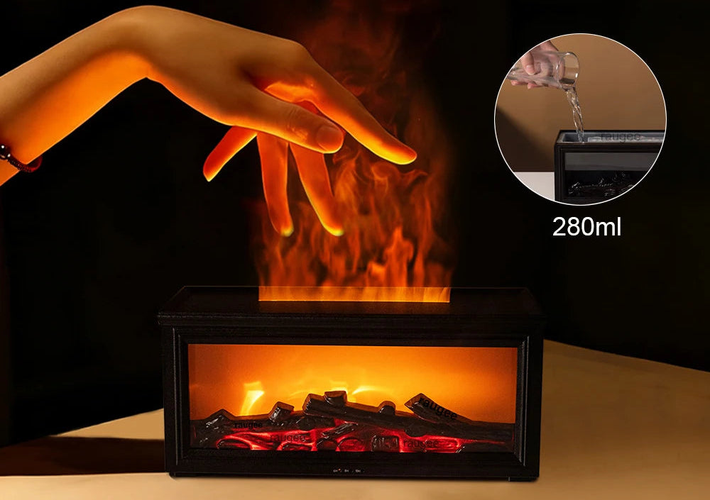 Aroma humidifier with fire effect – essential oil diffuser with remote control
