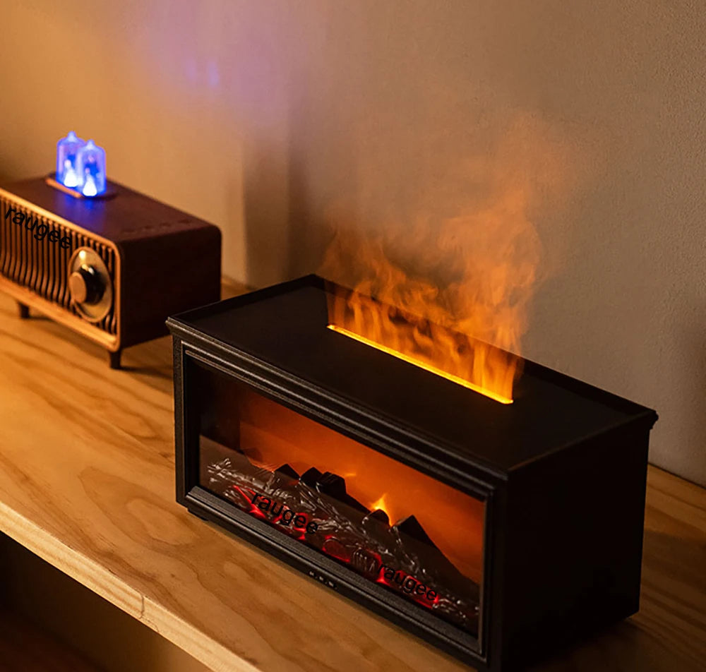 Aroma humidifier with fire effect – essential oil diffuser with remote control