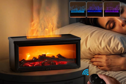 Aroma humidifier with fire effect – essential oil diffuser with remote control